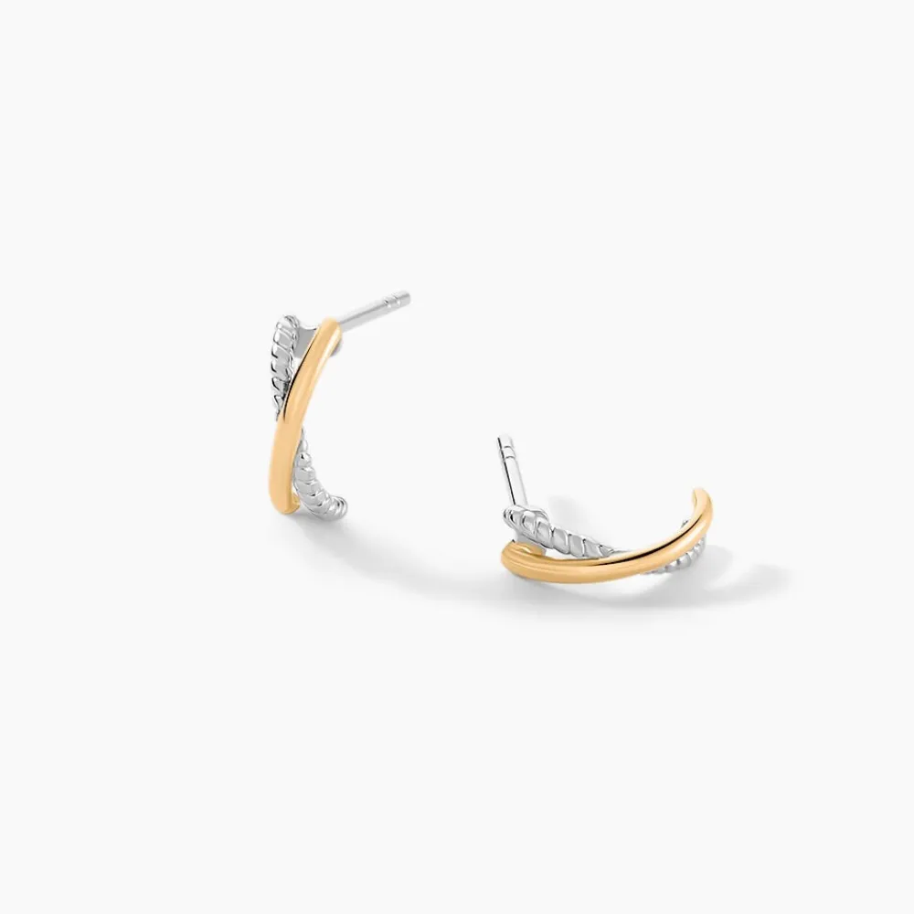 Creoles Louma Or Jaune Argent Blanc|Marc Orian Sale