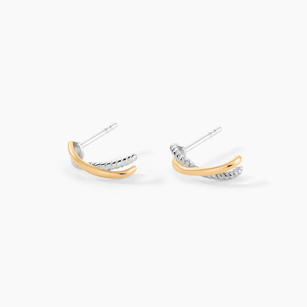 Creoles Louma Or Jaune Argent Blanc|Marc Orian Sale