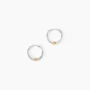 Creoles Or Jaune et Argent Blanc