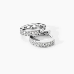 Créoles Alexa Argent Blanc Oxyde De Zirconium
