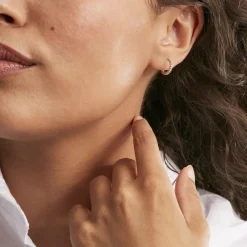 Créoles Alvah Argent Blanc Oxyde De Zirconium|Marc Orian Discount