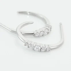 Créoles Anemone Argent Blanc Oxyde De Zirconium|Marc Orian Outlet