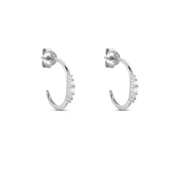 Créoles Anemone Argent Blanc Oxyde De Zirconium|Marc Orian Outlet