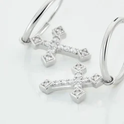Créoles Angel Argent Blanc Oxyde De Zirconium