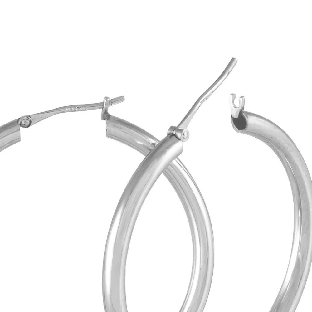 Créoles Argent Blanc Anne|Marc Orian Hot