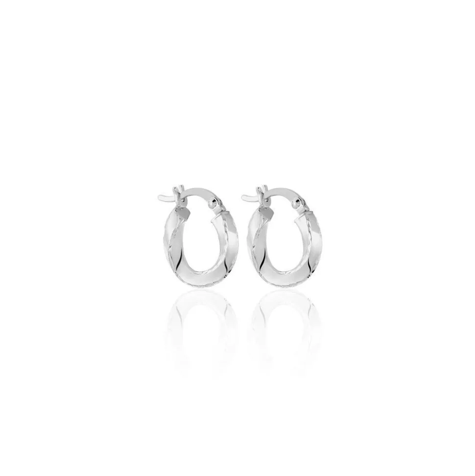 Créoles Argent Blanc Ava