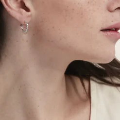 Créoles Argent Blanc Daren Oxydes De Zirconium|Marc Orian Outlet