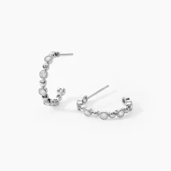 Créoles Argent Blanc Daren Oxydes De Zirconium|Marc Orian Outlet