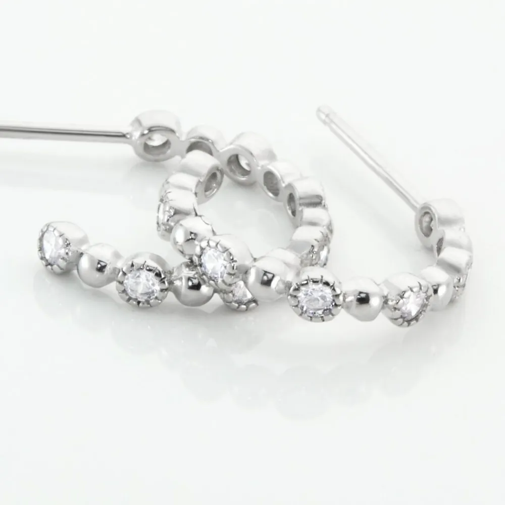 Créoles Argent Blanc Daren Oxydes De Zirconium|Marc Orian Outlet