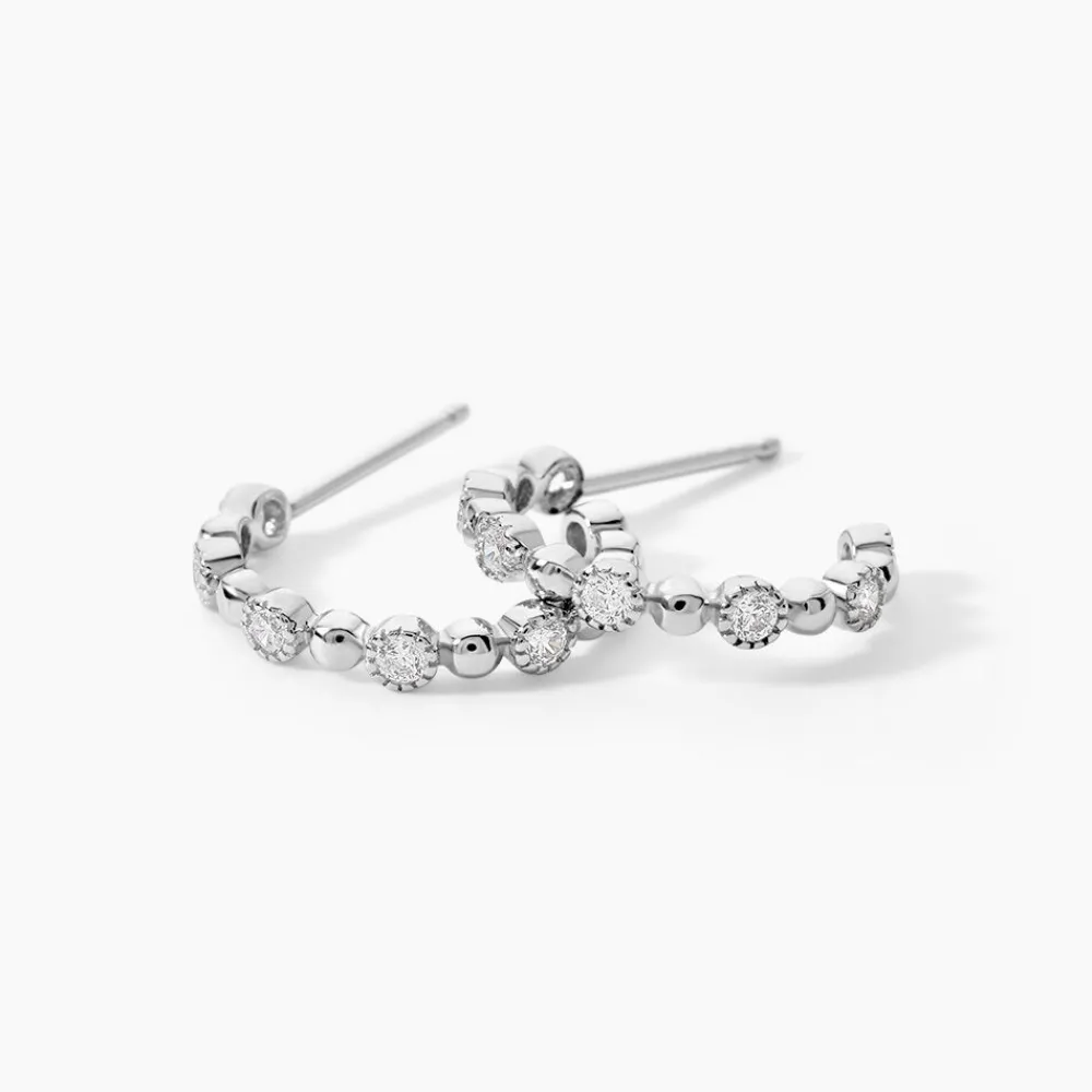 Créoles Argent Blanc Daren Oxydes De Zirconium|Marc Orian Outlet