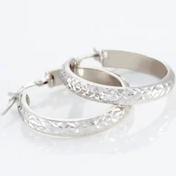 Créoles Argent Blanc Esmee