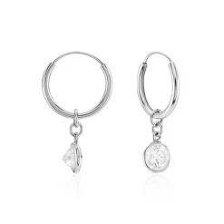 Créoles Argent Blanc Lehunnus Oxyde De Zirconium|Marc Orian Discount