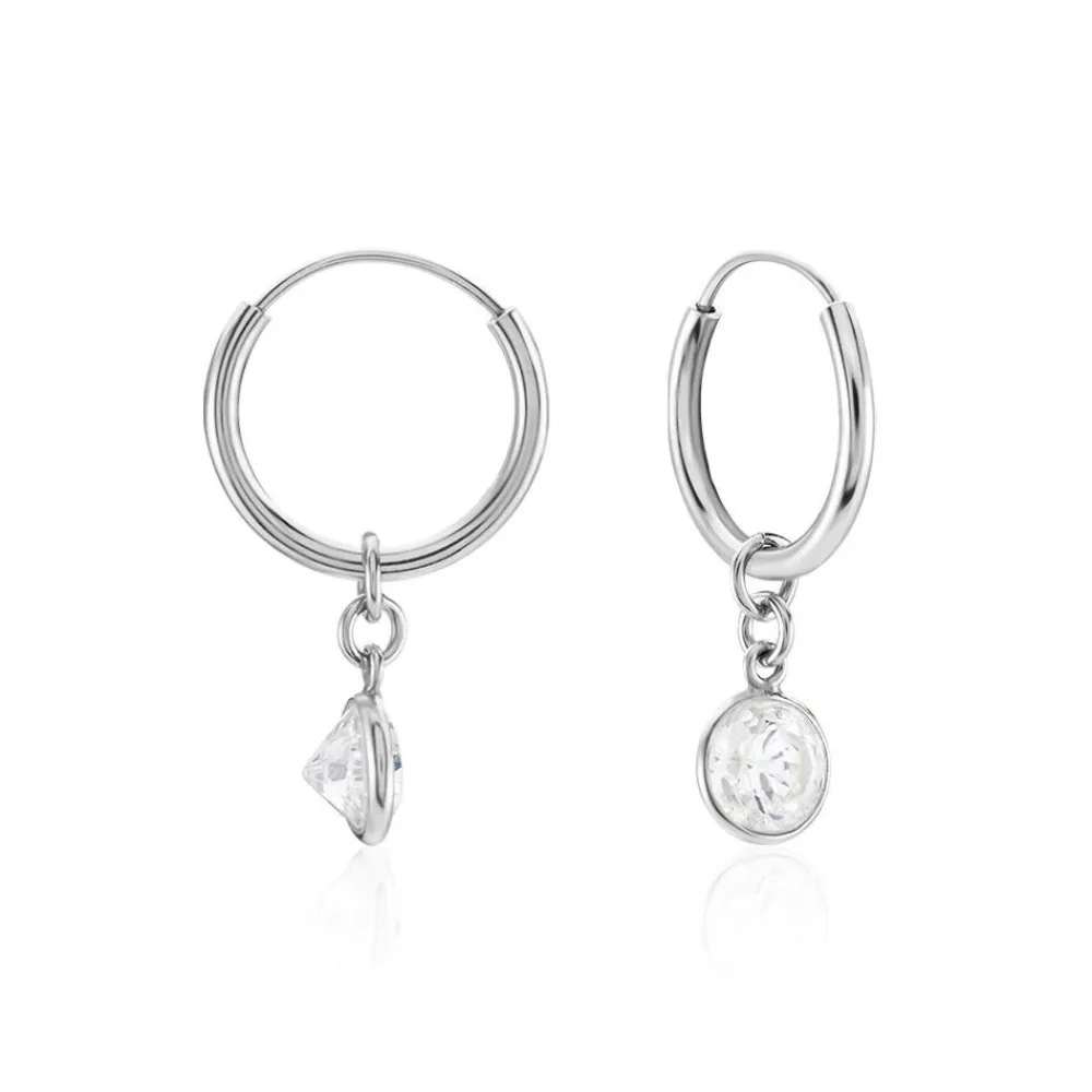 Créoles Argent Blanc Lehunnus Oxyde De Zirconium|Marc Orian Discount