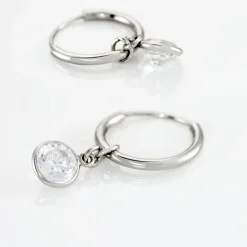 Créoles Argent Blanc Lehunnus Oxyde De Zirconium|Marc Orian Discount