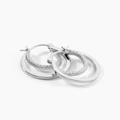 Créoles Argent Blanc Linnette Oxydes De Zirconium