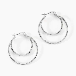 Créoles Argent Blanc Marjorie