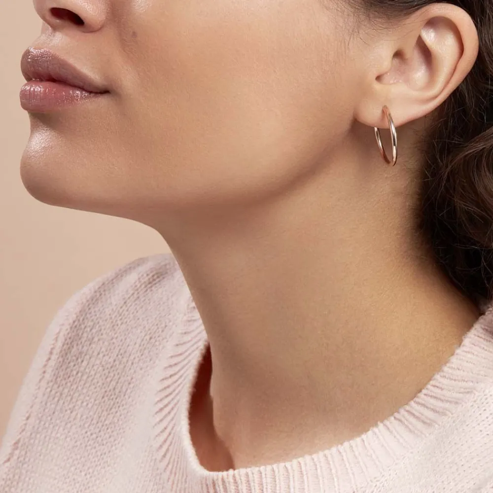 Créoles Argent Rose Olympia|Marc Orian Outlet