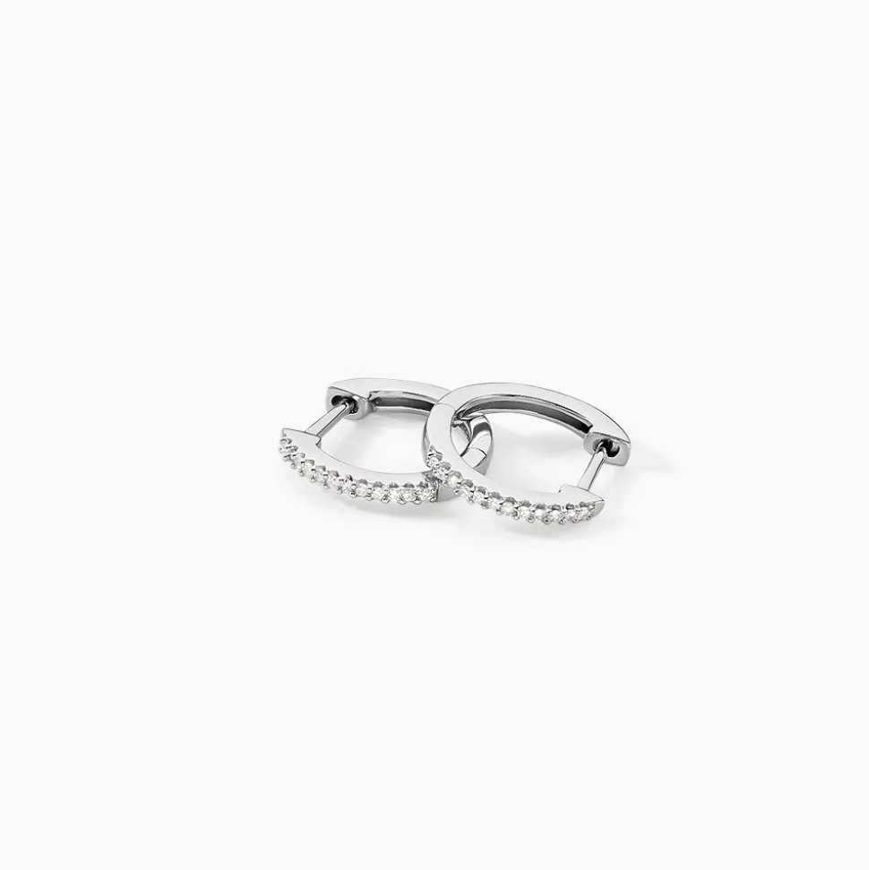 Créoles Aryanna Rondes Or Blanc Diamant