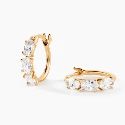 Créoles Cassi Plaqué Or Jaune Oxyde De Zirconium|Marc Orian Clearance