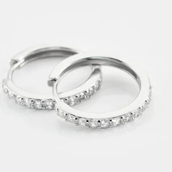 Créoles Classique Argent Blanc Jussi Oxyde De Zirconium
