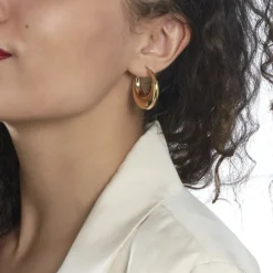 Créoles Creolia Acier Jaune