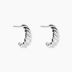 Créoles Croissant Argent Blanc|Marc Orian Sale