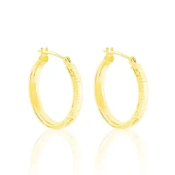 Créoles Dea Diamantees Fil Plat Or Jaune|Marc Orian Best