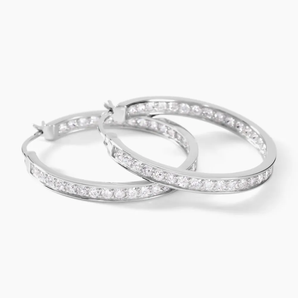 Créoles Django Argent Blanc Oxyde De Zirconium|Marc Orian Online