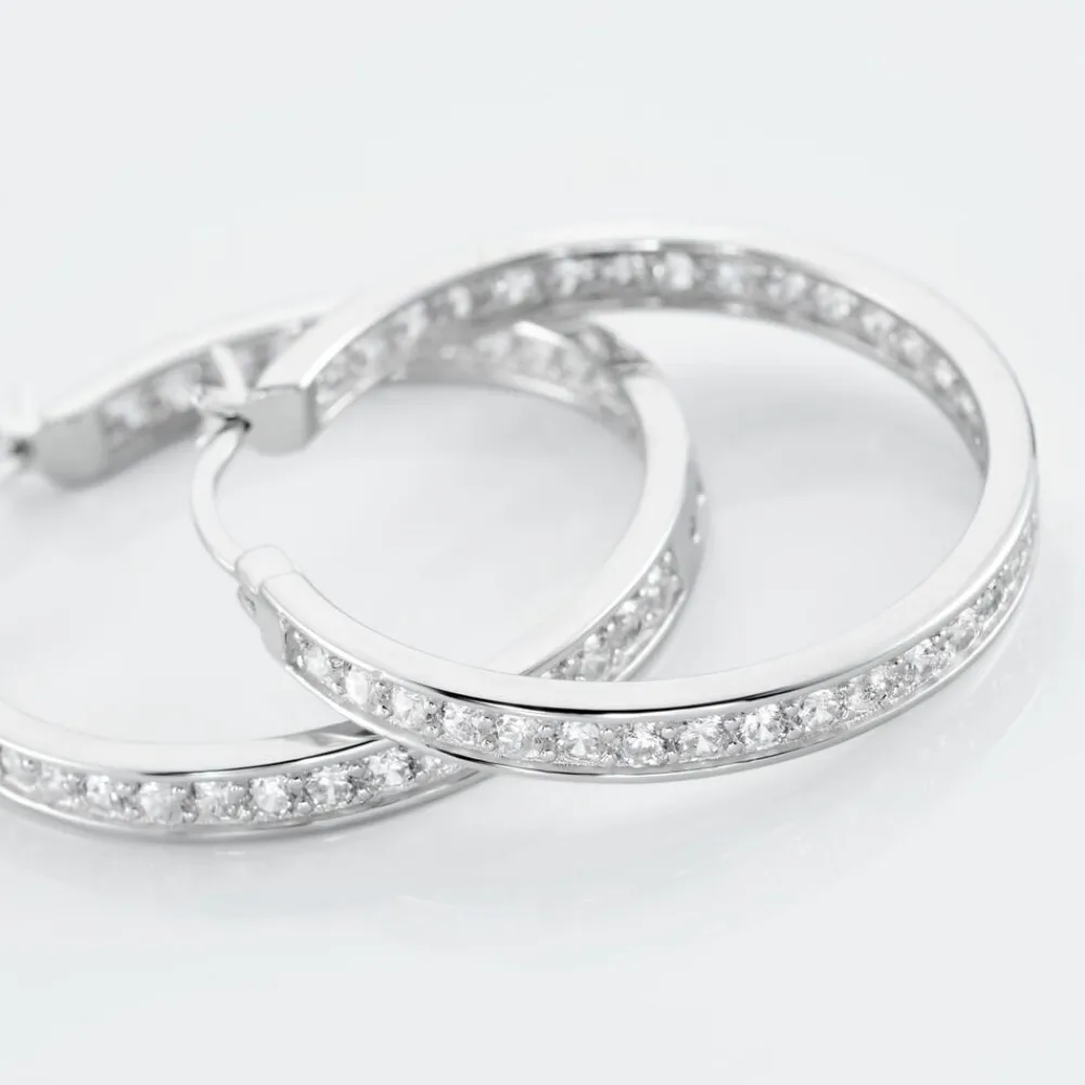 Créoles Django Argent Blanc Oxyde De Zirconium|Marc Orian Online