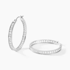 Créoles Django Argent Blanc Oxyde De Zirconium|Marc Orian Online