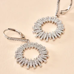 Créoles Doretta Argent Blanc Oxyde De Zirconium