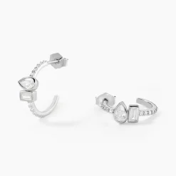 Créoles Dua Argent Blanc Oxyde De Zirconium|Marc Orian