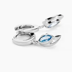 Créoles Duchesse Argent Blanc Oxyde De Zirconium