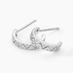 Créoles Emaline Argent Blanc Oxyde De Zirconium