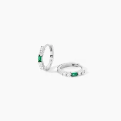 Créoles Felisa Argent Blanc Oxyde De Zirconium