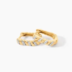 Créoles Flore Or Jaune Diamant