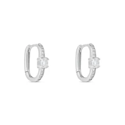 Créoles Francene Argent Blanc Oxyde De Zirconium|Marc Orian New