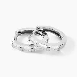 Créoles Gladdie Argent Blanc Oxyde De Zirconium|Marc Orian