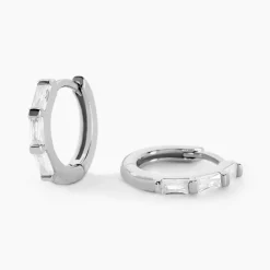 Créoles Gladdie Argent Blanc Oxyde De Zirconium|Marc Orian