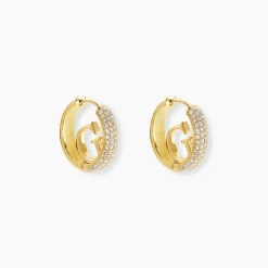 Créoles Guess Crazy Earrings Acier Jaune Oxyde De Zirconium