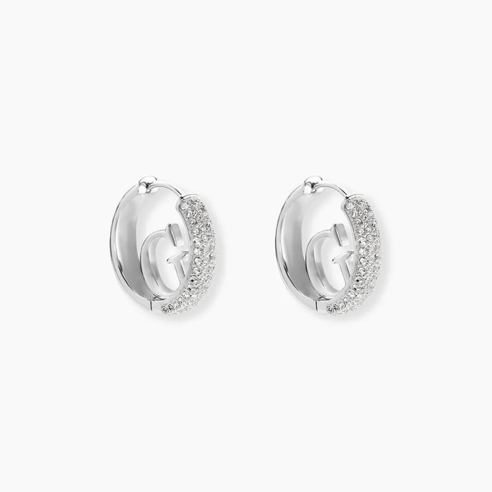 Créoles Guess Crazy Earrings Acier Blanc Oxyde De Zirconium|GUESS BIJOUX Hot