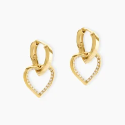 Créoles Guess Mon Amour Acier Jaune Oxyde De Zirconium|GUESS BIJOUX New
