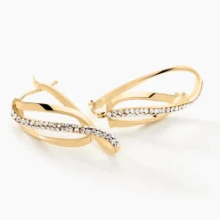 Créoles Hilharriette Or Jaune Strass