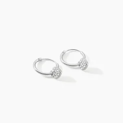 Créoles Ili Argent Rhodié Oxyde De Zirconium