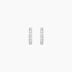 Créoles Jacoba Rondes Or Blanc Oxyde De Zirconium