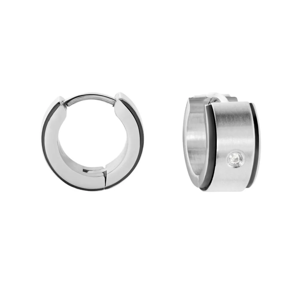 Créoles Jourdan Ios Acier Blanc Oxyde De Zirconium