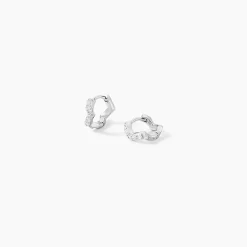 Créoles Kaylin Argent Blanc Oxyde De Zirconium