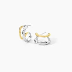 Créoles Lara Argent Bicolore|Marc Orian Outlet