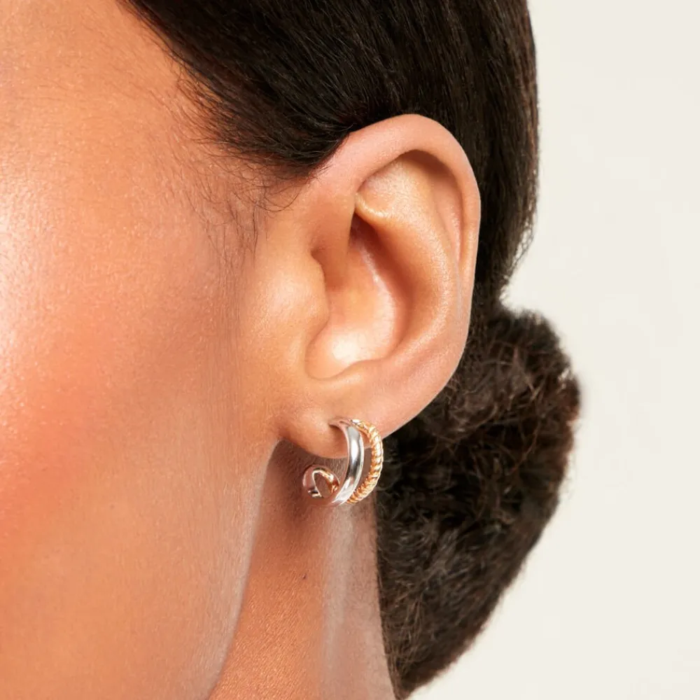 Créoles Lara Argent Bicolore|Marc Orian Outlet