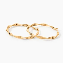 Créoles Lenna Torsadée Plaqué Or Jaune|Marc Orian Clearance
